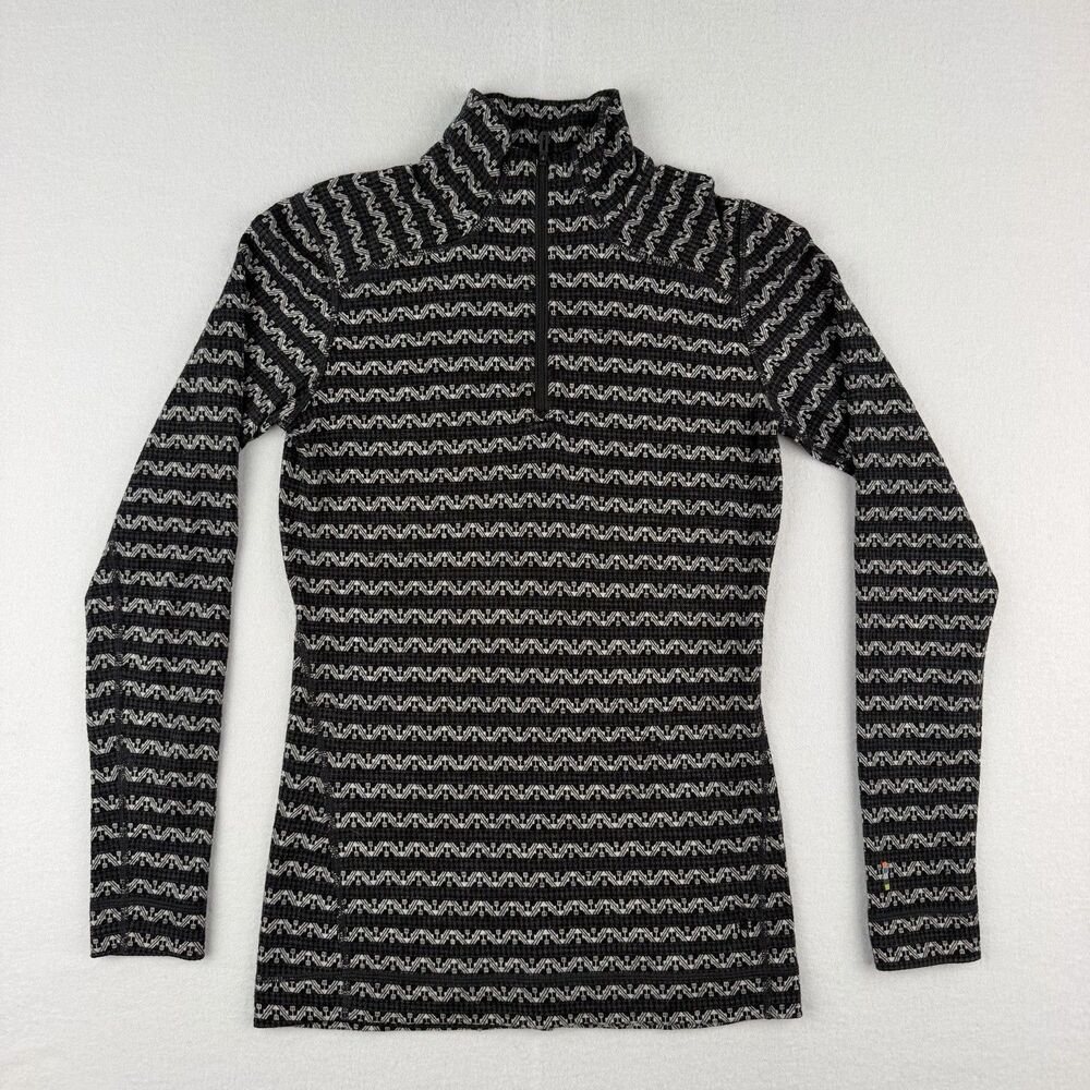Smartwool Women's Medium Merino 250 Base Layer 1/4 Zip Geometric Pattern
